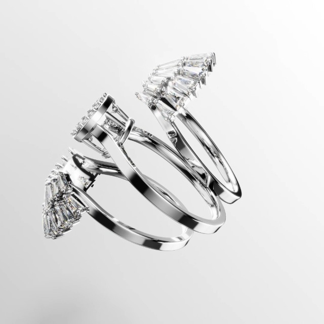 Amazon.com: Swarovski Idyllia Stackable Ring Set, Shell Motif with